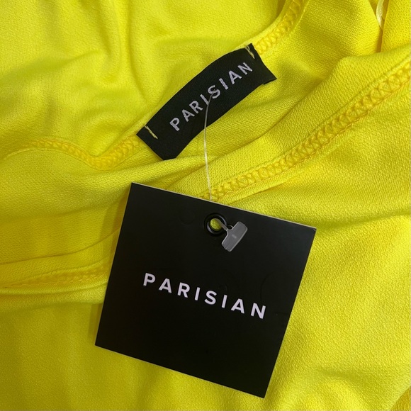 PARISIAN Neon Yellow One-Shoulder Dress - Picture 3 of 3
